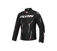 Ixon Roadstar Veste textile imperméable à l’eau pour moto, noir-blanc-rouge, taille M