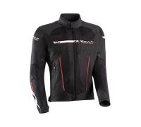 Ixon T-Rex Veste textile de moto, noir-blanc-rouge, taille S pour homme