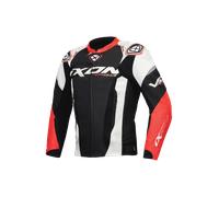 Ixon Vortex 3 Veste en cuir de moto, noir-blanc-rouge, taille S pour homme