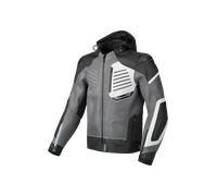 Macna Risant Veste en cuir / textile de moto perforée, noir-gris-blanc, taille 48 pour homme
