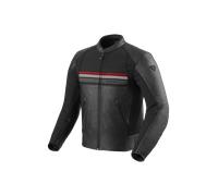 REV'IT! Blouson de moto Mile 2 Cuir noir-rouge Taille 48 Homme