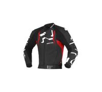 Richa Stradale Blouson en cuir de moto perforé, noir-blanc-rouge, taille 50 pour homme