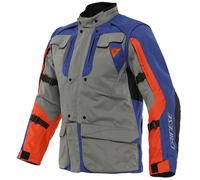Blouson moto textile alligator Dainese gris anthracite bleu flamme orange