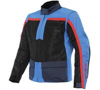 Blouson moto textile Dainese Outlaw noir bleu clair noir iris lave rouge