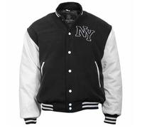 Blouson - perfecto - bomber Mil-tec - 10370002-907 - Veste Base-ball Ny Av.patch Noir/Blanche Veste Mixte XXXL
