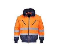 Portwest Blouson pilote 3 en 1 PJ50ONR haute visibilité Orange/Marine Taille 4XL