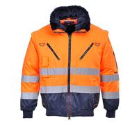 Portwest Blouson pilote 3 en 1 PJ50ONR haute visibilité Orange/Marine Taille 4XL