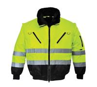 Portwest Blouson pilote 3 en 1 haute visibilité, Couleur: Jaune/Noir, Taille: XXL, PJ50YBRXXL