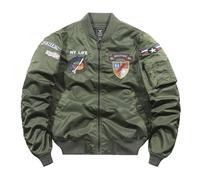 Blouson Pilote Homme INSFITY - Vert Mi-saison - Col Officier - Tissu Confortable S