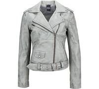 Blouson pour Femme en Cuir d'agneau | Veste de style motard Alice - Urban 5884 | Gris, S