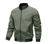 Blouson pour homme Vestes demi-saison Automne Ete Blousons d'aviateur motard Manteaus en matelassée cuir couleur unie poches Transition militaire cargo hommes années 70 fête