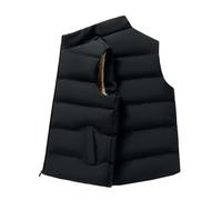 Blouson sans Manche Homme Hiver Chaud Veste Jogging, Blouson Hiver Chaude Coupe-Vent Ultra-Léger Manteaux sans Manches Col Montant Zippé Matelassé Rembourrée Casual Décontracté Outdoor Épais