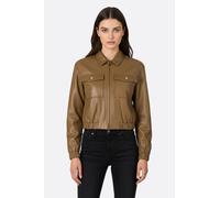 Blouson simili-cuir caramel structuré col chemise zippé MISCIANO Femme
