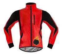 Blouson Softshell,Veste Cyclisme Homme Hiver,Thermique Coupe-Vent Et Imperméable Respirant Réfléchissante Maillot De Cyclisme,pour dans Sports Et Loisirs VTT Cycliste Ski Red,XL
