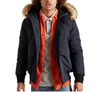Blouson SuperDry Everest Bomber - Homme - Bleu - Garnissage recyclé - Capuche amovible XL