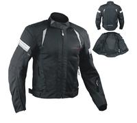 Blouson Textile Haute Resistance Tissu Protections CE Epaules Coudes Moto Noir