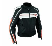 Blouson Textile Impermeable Moto Motard Touring Renforcé Protections Orange