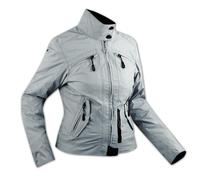Blouson Textile Nylon Impermeable Chaud Etanche Protections CE Femme Gris