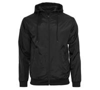 Blouson Windrunner - BUILD YOUR BRAND - Noir - X-Large - Tissu résistant - Capuche pratique XL