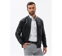 Blouson Zippé en Imitation Cuir - Ombre - Pour Homme - Noir M