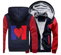 Blousons Homme Amour Drapeau National Veste Polaire Sweats À Capuche Femme Doublé Hoodie Pull Polaire Zippé Veste À Capuche Fourrée Blouson Doublé Vêtement Hiver Chaud Tailles