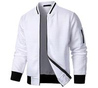 Blousons Homme Bomber Léger pour Printemps mi Saison Été Manches Longues Blouson Veste de Couleur Uni Décontracté Baseball Softshell Transition Coup-Vent Automne Mode