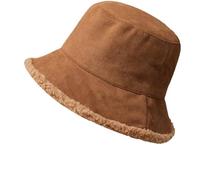 bloutnetord Chapeau de pêcheur réversible for Femme, de Style Japonais, idéal for l'automne et l'hiver, Chaud et Confortable, avec Une Conception épaisse.(Dark Hkaki)