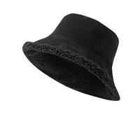 bloutnetord Chapeau de pêcheur réversible for Femme, de Style Japonais, idéal for l'automne et l'hiver, Chaud et Confortable, avec Une Conception épaisse.(Black)