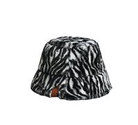 bloutnetord Chapeau de pêcheur uni à imprimé léopard, de pêcheur Chaud for l'hiver, Coupe-Vent d'extérieur for Femme(Zebra Pattern)