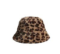bloutnetord Chapeau de pêcheur uni à imprimé léopard, de pêcheur Chaud for l'hiver, Coupe-Vent d'extérieur for Femme(Leopard)