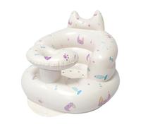 Blow Up Baby Seat, Multi Functional Inflatable Sofa, 20.87in Cute Pattern Back Support, Portable Learning Chair, Foldable Design for Built in Pump, Bed, Grass, Floor Use