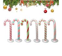 Blow Up Christmas Decorations - Inflatable Candy Chien, 6 Pieces Large Holiday Ornament Display, Bright Red White Design | Festive Decoration With Stable Water Base For Yard Garden Patio Vacation