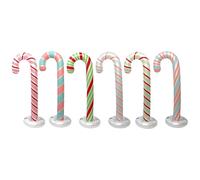 Blow Up Christmas Decorations Outdoor - Candy Cane Decoration, 6 Pieces Inflatable Candy Canes with Water Fillable Base | Perfect for Indoor, Holiday, Yard, Vacation, House, Party, New Year, Garden