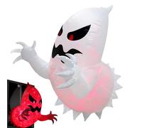 Blow Up Ghost - PVC Large Halloween Decor + Inflatable Ghost Window | 140cm Festive Spooky Display + Scary Inflatables for Outdoor Yard | Haunted House Party Garden Mall School Decoration Eerie