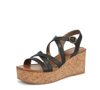 Blowfish Malibu Sandales compensées Aurora pour femme, Similicuir noir, 40 EU