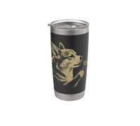 Blowing Wishes Corgi Pissenlit randonnée aventure en plein air Gobelet isotherme en acier inoxydable double paroi