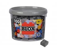 Simba Blox 104114534-100 Blocs de Construction Gris pour Enfants à partir de 3 Ans, 4 Briques, dans Une boîte, Haute qualité, entièrement compatibles avec de Nombreux Autres Fabricants