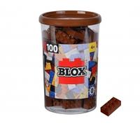 Blox - 100 briques de 8 pièces marron - compatibles avec les briques de jeu connues