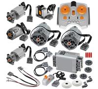 BloxBrix 24 pcs kit de Fonction d’Alimentation Moteur-télécommande AA-Battery-Box-8881 Interrupteur de Commande de câble Lumineux Pièces Techniques, compatibles avec Les Grandes Marques