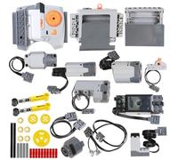 BloxBrix 45 pcs Power-Function Set Servo & Train-Motor Batterie Technic-Parts Récepteur Train Vitesse réglable Pièces de moteur, Compatible avec les principales marques