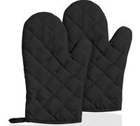 BLPRKOT 1 Paires de Four à Gants Lima Collection, Résistant à la Chaleur, Sangle Suspendue, 28cm, pour la Cuisson, Le Four et Le Gril (Noir