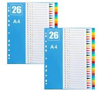 BLPRKOT 2 Pièces Intercalaire Alphabétique A4, Intercalaires Plastique 1-26 Format A4 pour Classeurs