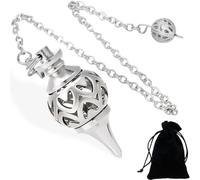 BLPRKOT Pendule en Pierre Naturelle d'améthyste, Pendule en Cristal, Pendule en Cristal Hexagonal Vintage pour la radiesthésie, Pendule Chakra Reiki Divination Méditation