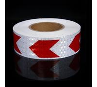 BLPRKOT Rubalise Rouge Et Blanc Rubalise Reflechissante Autocollante Bande Ruban Réfléchissan Rouge Et Blanc Bande Reflechissante Autocollante