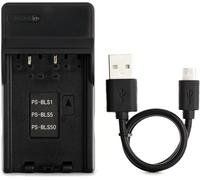 BLS-1 USB Chargeur pour Olympus E-400,E-420,E-450,E-600,E-620,E-M10,E-P1,E-P2,E-P3,E-PL1,E-PL2,E-PL3,E-PL5,E-PL6,E-PL7,E-PM1,E-PM2,Stylus 1,1s Caméra et Plus