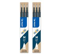 PILOT Pochette de 3 recharges pour roller FriXion Ball pointe moyenne (0,7 mm). Encre bleu nuit