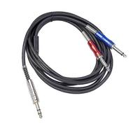 BLS0201-30 Stereo 6.35mm Male to Dual Mono 6.35mm Audio Cable, Length:3m