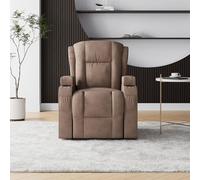 BLSYHDH Fauteuil de Massage Electrique,Fauteuil Massant Chauffant,Fauteuil de Relaxation avec Fonction de Massage et Repose-Pied,Fauteuils Salon Relax Fonction Inclinable Vibration Chauffage (Brun-1)