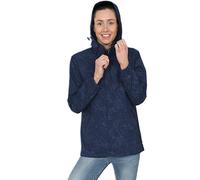 Blu Apparel Imperméable pour femme, Veste légère avec capuche pour femmes, imperméable pour la randonnée en plein air, imprimé et respirant, bleu marine, 46