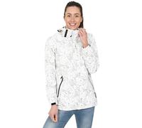 Blu Apparel Imperméable pour femme, Veste légère avec capuche pour femmes, imperméable pour la randonnée en plein air, imprimé et respirant, blanc, 46